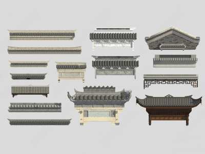 新中式门头3D模型下载